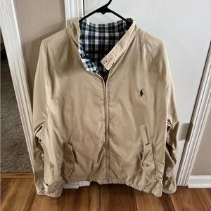 Ralph Lauren Polo reversible khaki and plaid jacket. Size XXL. EUC